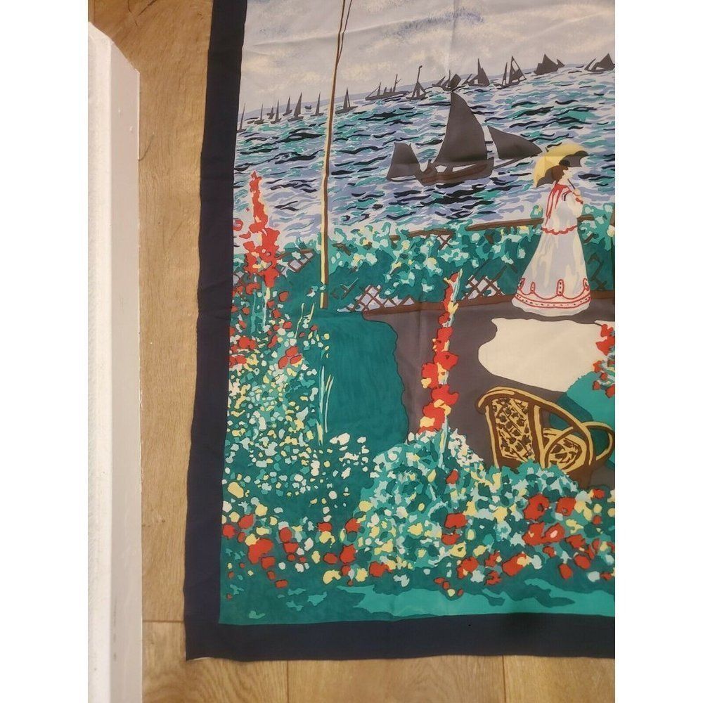 Vintage Ginnie Johansen Limited Edition 1987 Silk Scarf Ocean Scene Green... - Picture 4 of 6
